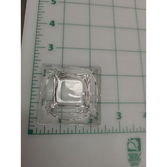 Vintage Glass Salt Cellars Set of 6 Open Salt Dip Set Square Base - Picture 5 of 6
